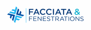 modern facade logo in blue and cyan